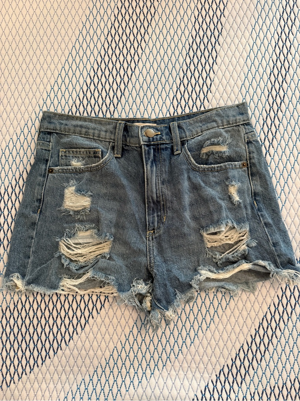 Altar'd State Distressed Denim Cutoff Shorts - Blue